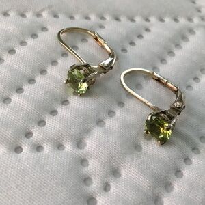 Vintage Robert Seemann 925 RSE Peridot Green Leverback Earrings